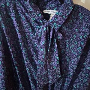 Diane Roberts Purple Floral Dress - Vintage